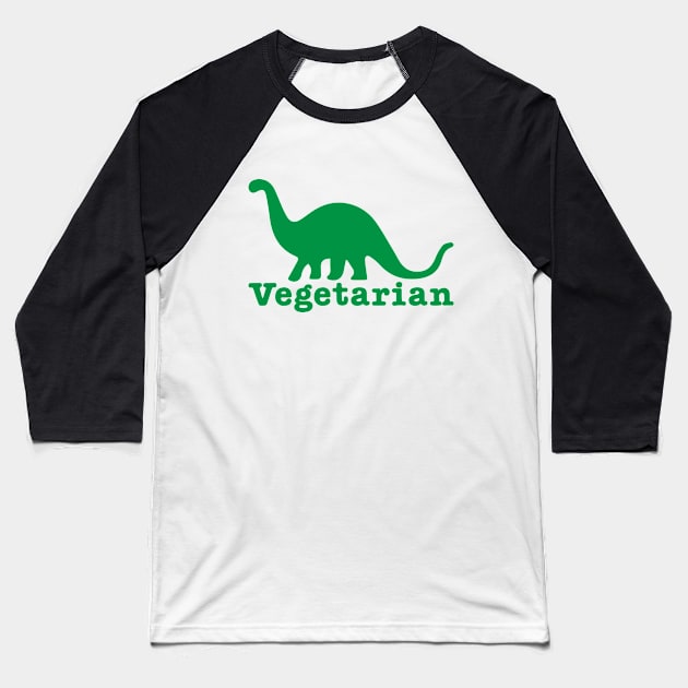 Vegan Vegetarian Dinosaur Funny Animal Humor Baseball T-Shirt by Mellowdellow